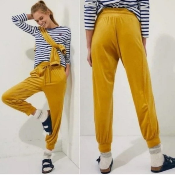 Anthropologie Yellow Track Pants with Elastic Cuffs - Picture 1 of 4